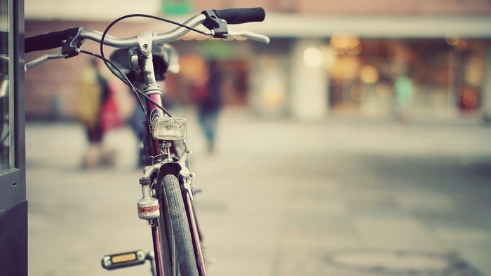 Vintage bicycle with a headlight