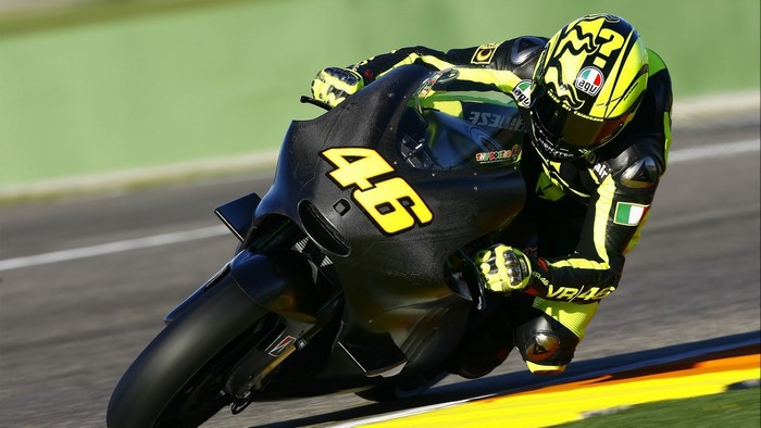 Valentino Rossi on a Ducati motorcycle
