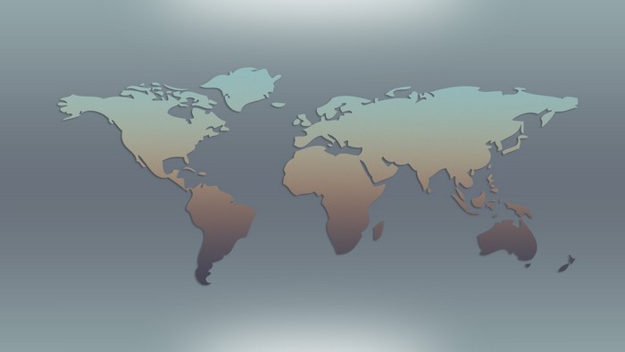 World map with gradient colors
