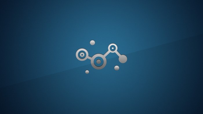 Abstract Molecular Structure on Blue Background