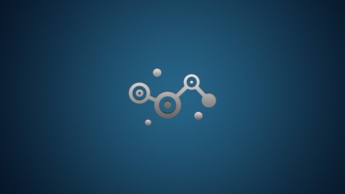 Abstract Molecular Structure on Blue Background