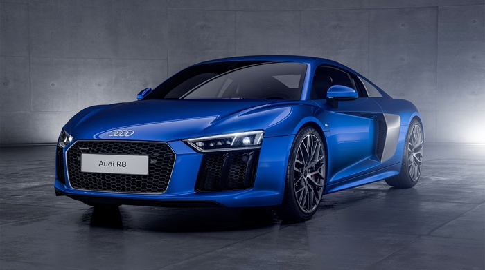 Blue Audi R8 Sports Car