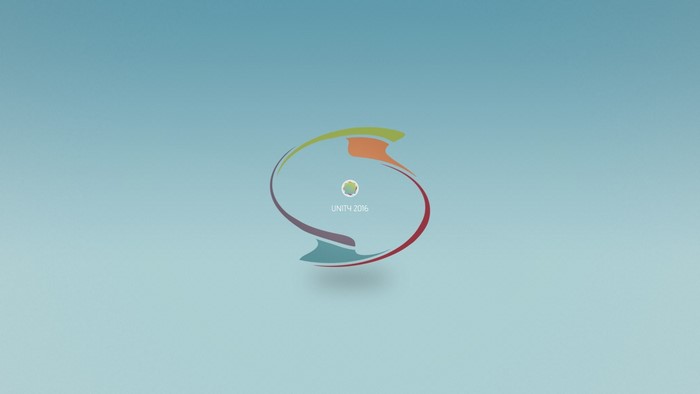Unity 2016 logo with abstract swirling design
