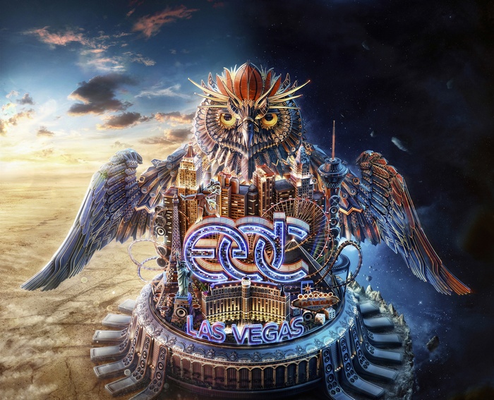 Electric Daisy Carnival Las Vegas Owl Cityscape