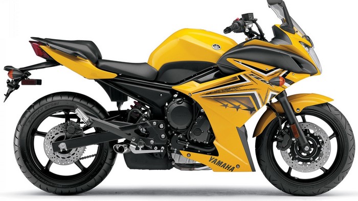 Yellow Yamaha FZ6R Motorcycle