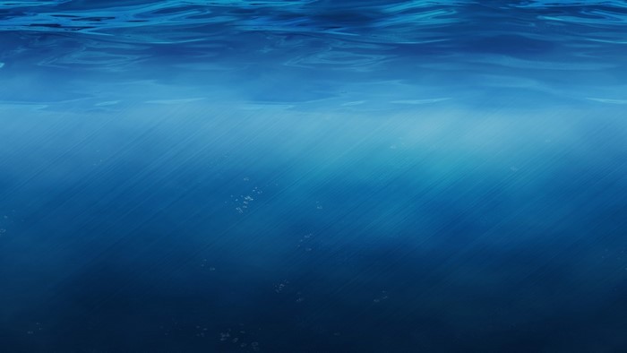 Underwater scene with light rays and bubbles