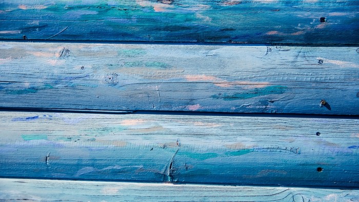 Blue painted wooden planks texture