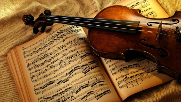 Violin on Sheet Music