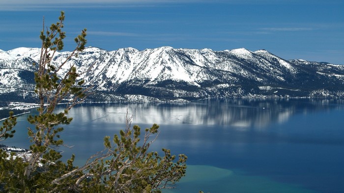 Snowy Mountains Reflecting in a Lake
