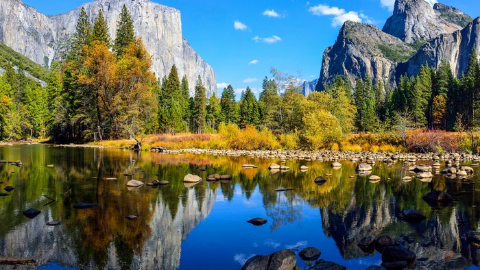 Yosemite National Park with El Capitan and Merced River