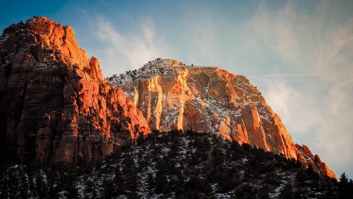 Zion National Park Utah Mountains at Sunset