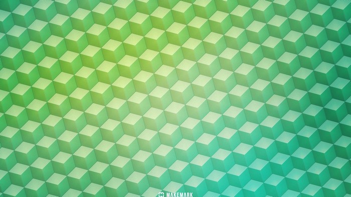 Green and yellow geometric cube pattern