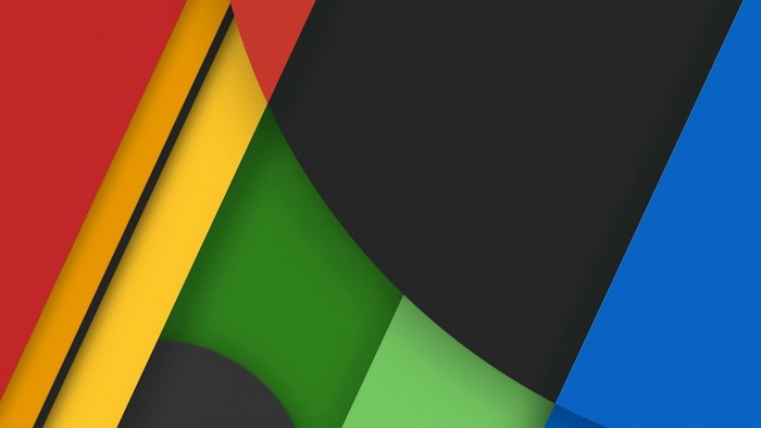 Abstract Material Design with Red, Yellow, Green, Blue, and Black