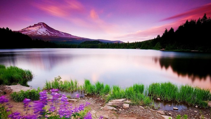 Mountain Lake at Sunset