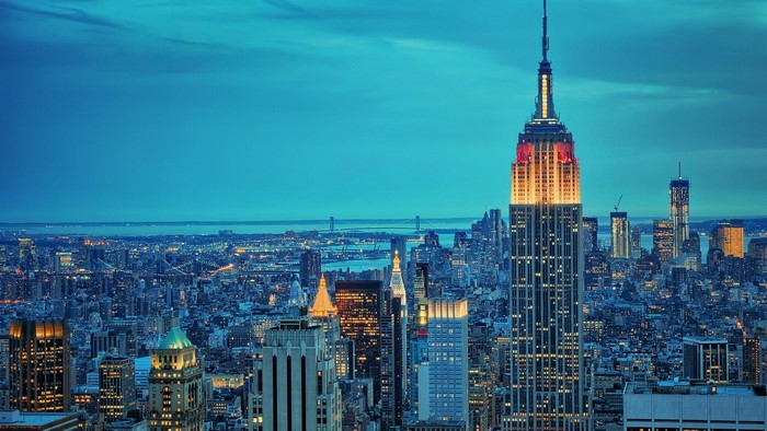 Empire State Building at Night in New York City