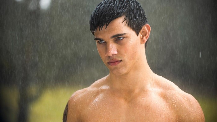 Taylor Lautner from Twilight in the rain