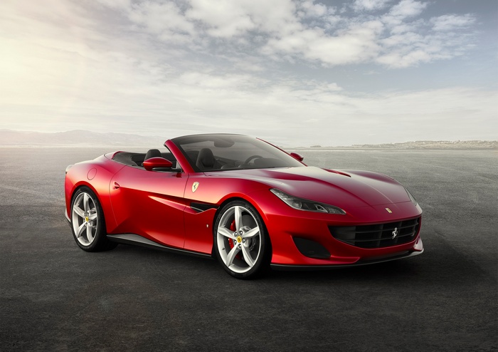 Red 2018 Ferrari Portofino convertible car