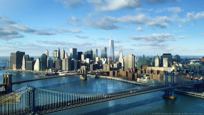 New York City Skyline with Bridges