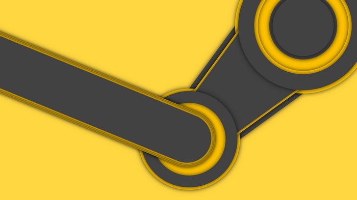 Steam Logo Minimal Yellow 4K