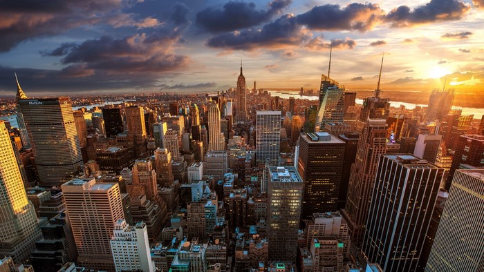 New York City Skyline at Sunset