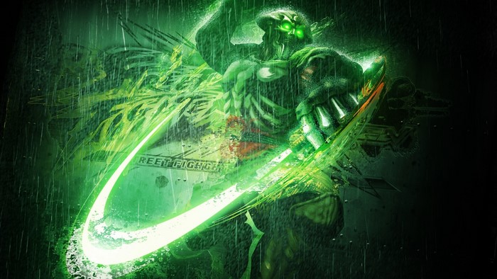 Yoshimitsu from Street Fighter in green energy