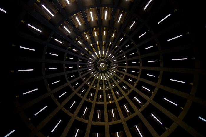 Architecture of a dome with lights