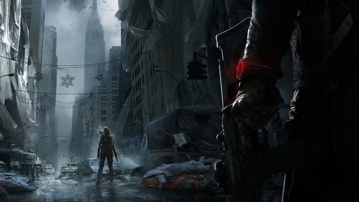 Man from Tom Clancy's The Division in ruined New York City