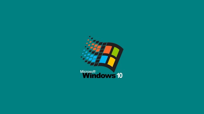 Microsoft Windows 10 with Windows 95 Style Logo