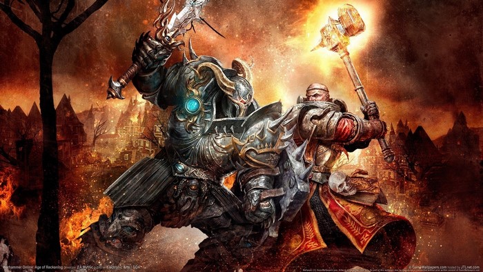 Warhammer Online: Age of Reckoning characters fighting