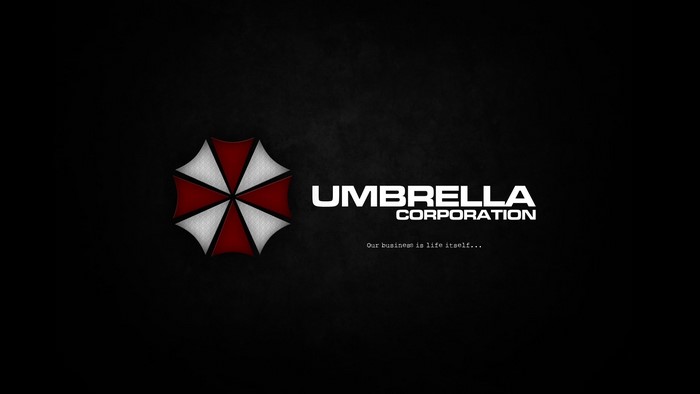 Umbrella Corporation logo and slogan