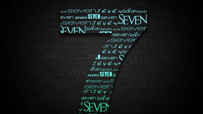 Number 7 made of the word Seven