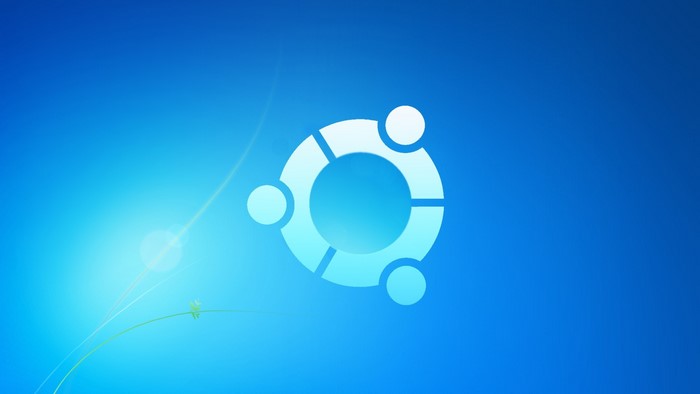 Ubuntu Logo on Windows 7 Style Background