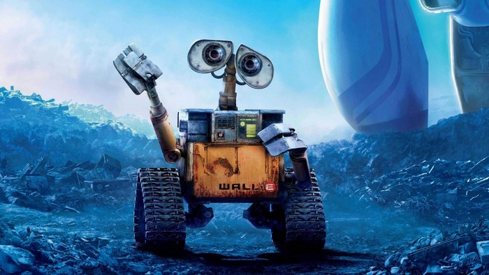WALL-E robot in a junkyard