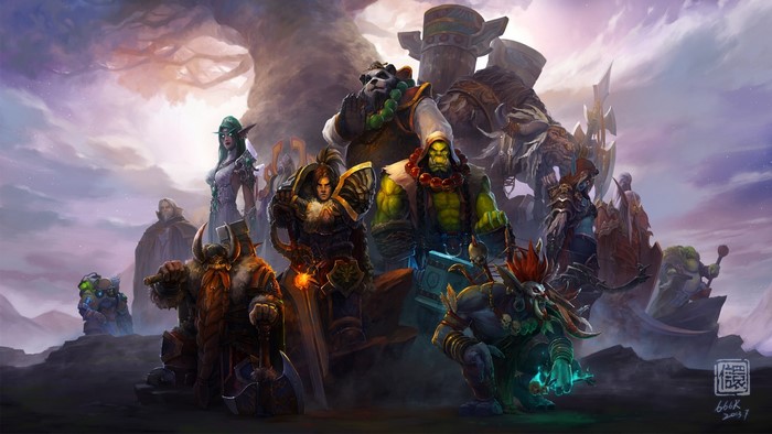 World of Warcraft Characters in a Landscape