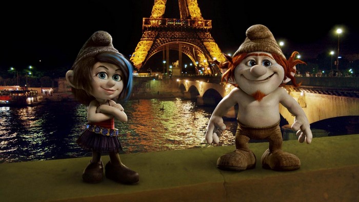 Vexy and Hackus from Smurfs 2 in Paris
