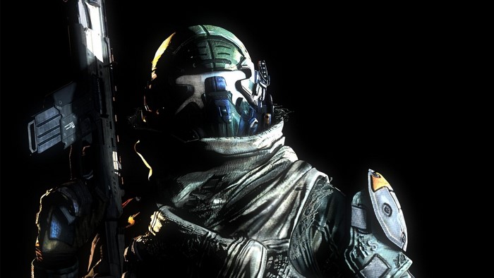 Titanfall character with rifle