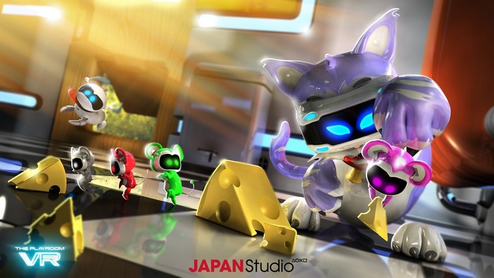 The Playroom VR characters with cheese
