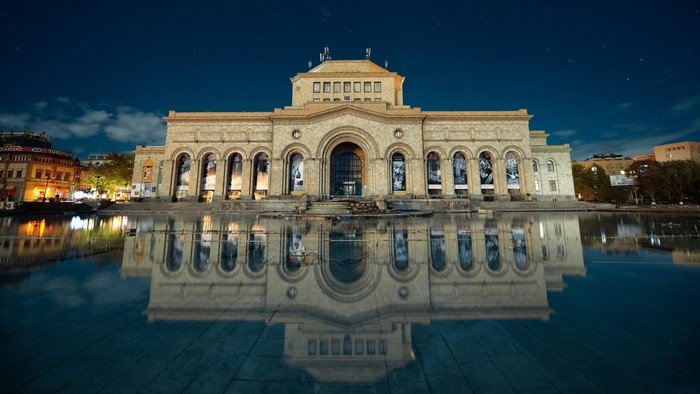 National Art Gallery in Yerevan, Armenia at Night