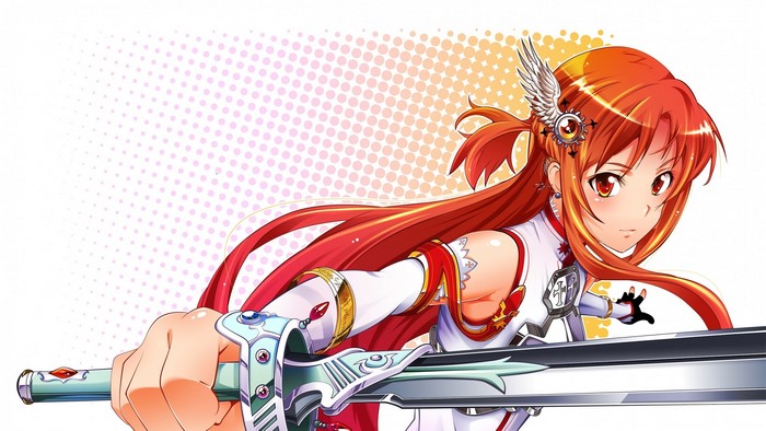 Asuna Yuuki from Sword Art Online holding a sword