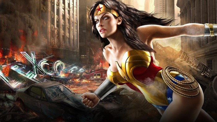 Wonder Woman in a Destroyed City