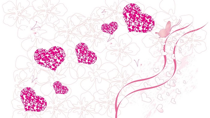 Pink Hearts and Flowers Design 4