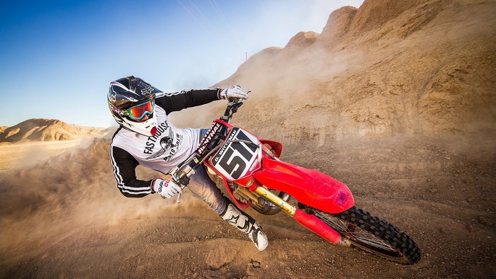 Motocross Rider 511 in Desert Landscape