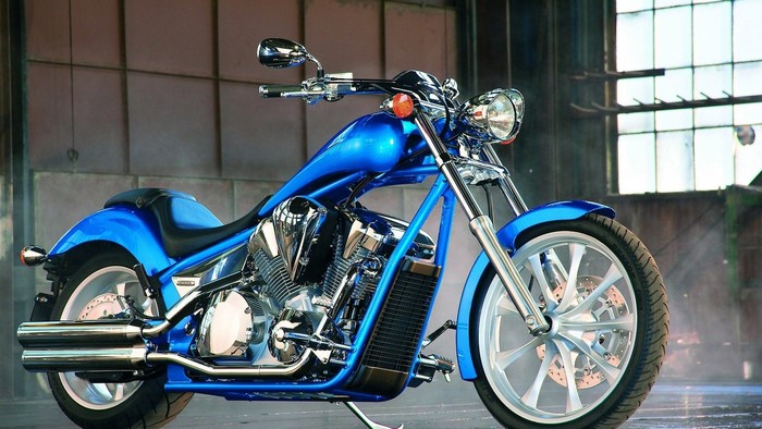 Blue Honda VT1300CX motorcycle