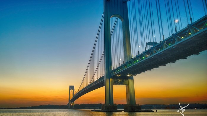 Verrazano Narrows Bridge at Sunset