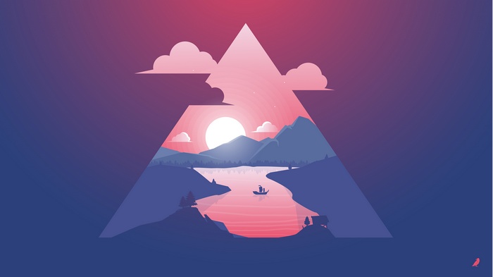 Illustration, 4K, Sunset