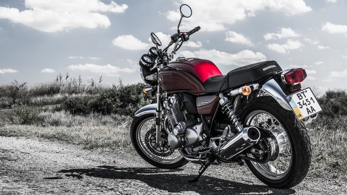 Honda CB1100 motorcycle on a dirt road