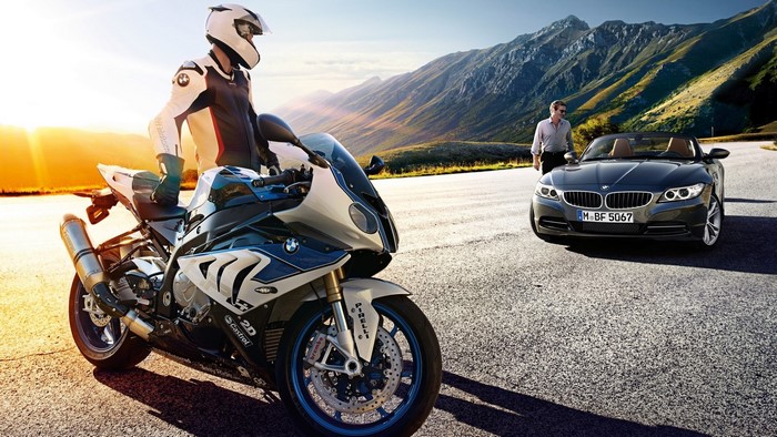 BMW S1000RR motorcycle and BMW Z4 convertible