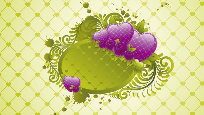 Love Design with Hearts and Flowers