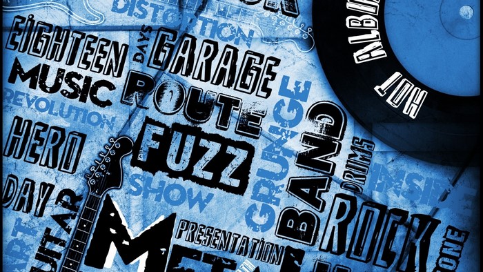 Rock Music Typography Collage