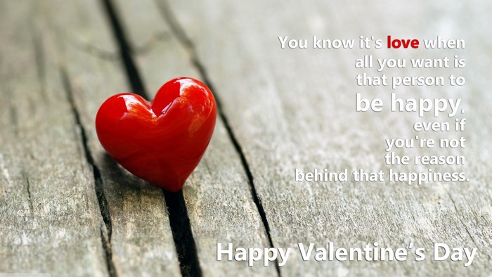 Valentine's Day Quote with Red Heart